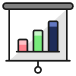 A chart with a bar graph and a line graph, showing data trends.